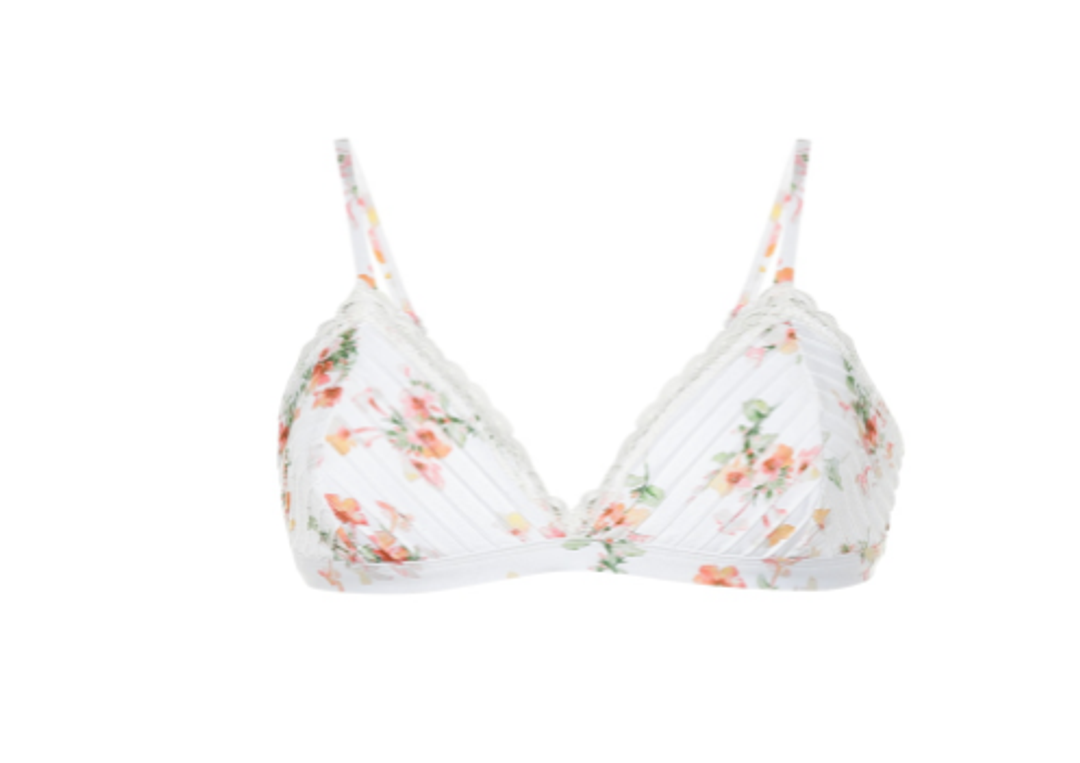 Zimmermann Heathers Pintuck Lace Bikini Top and Frill Shorts Set Print Size 0 for rent on The Volte - main image