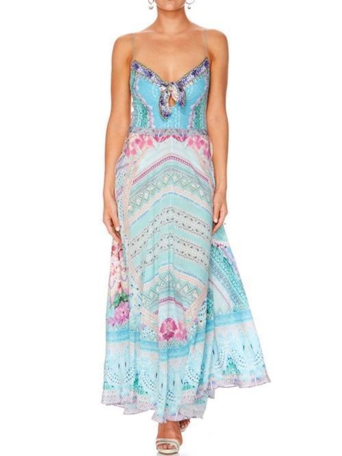 Camilla Garden State Long Dress With Tie Front Size 14 - Image 1