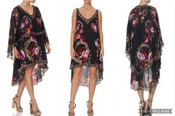 Camilla Mirror Mirror Cape Overlay Dress Black Size 12 for rent on The Volte - image 5