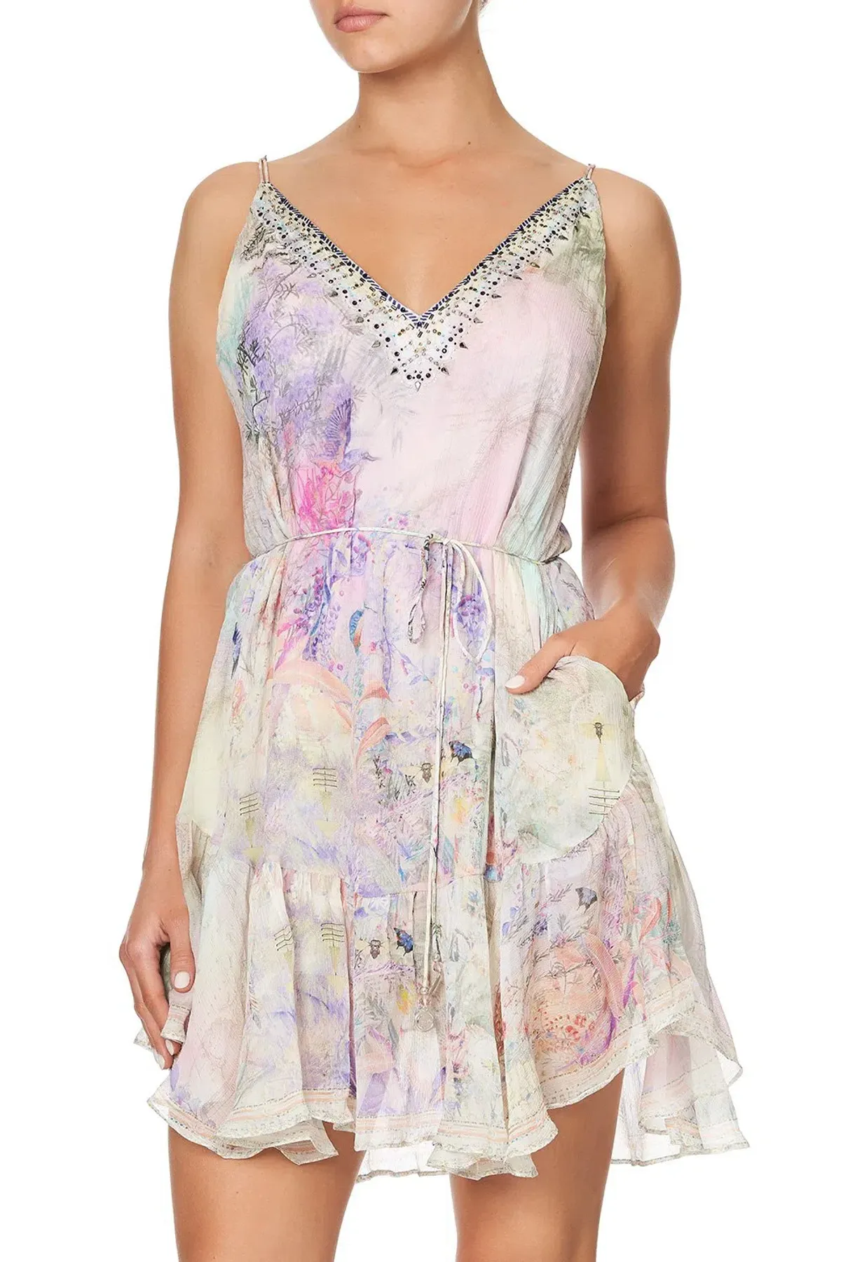 Camilla Mermaid Milla Mini Dress with Ruffle Hem Size 14 - Image 4