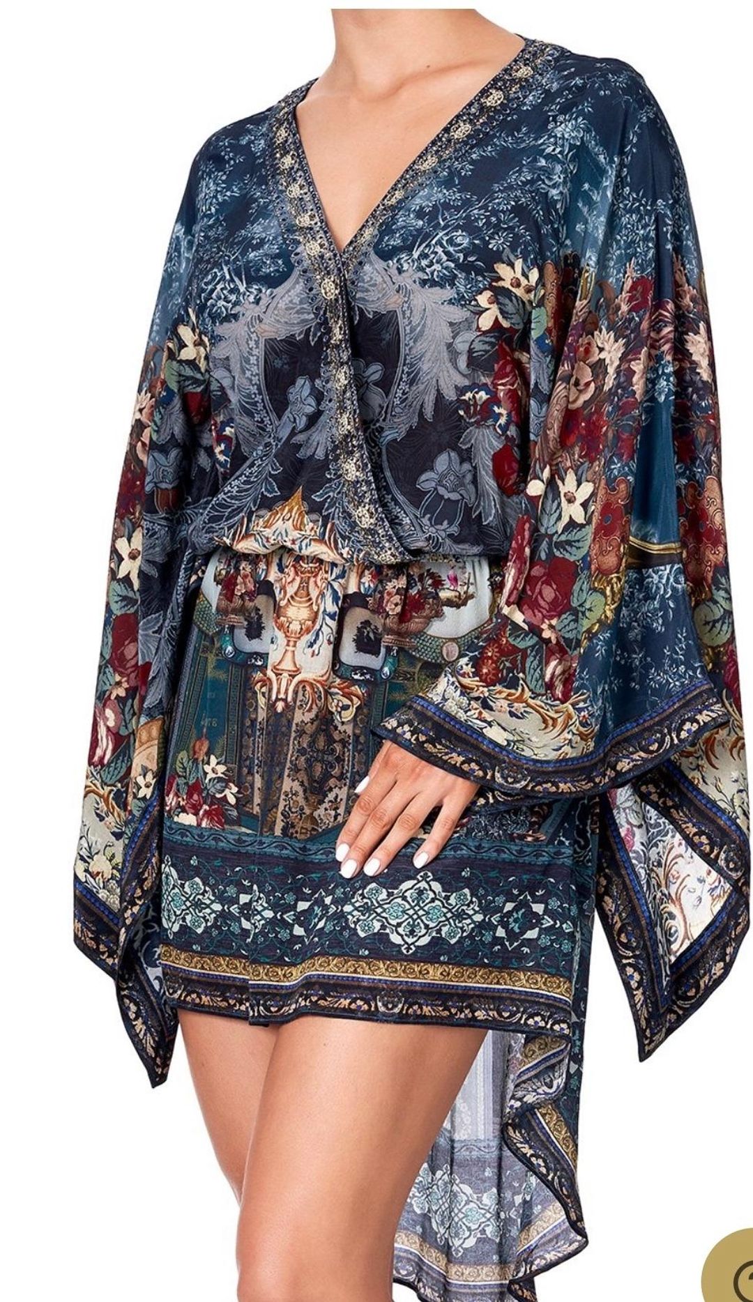 Camilla Hotel Boheme V Neck Kimono Dress Print Size 14 for rent on The Volte - main image