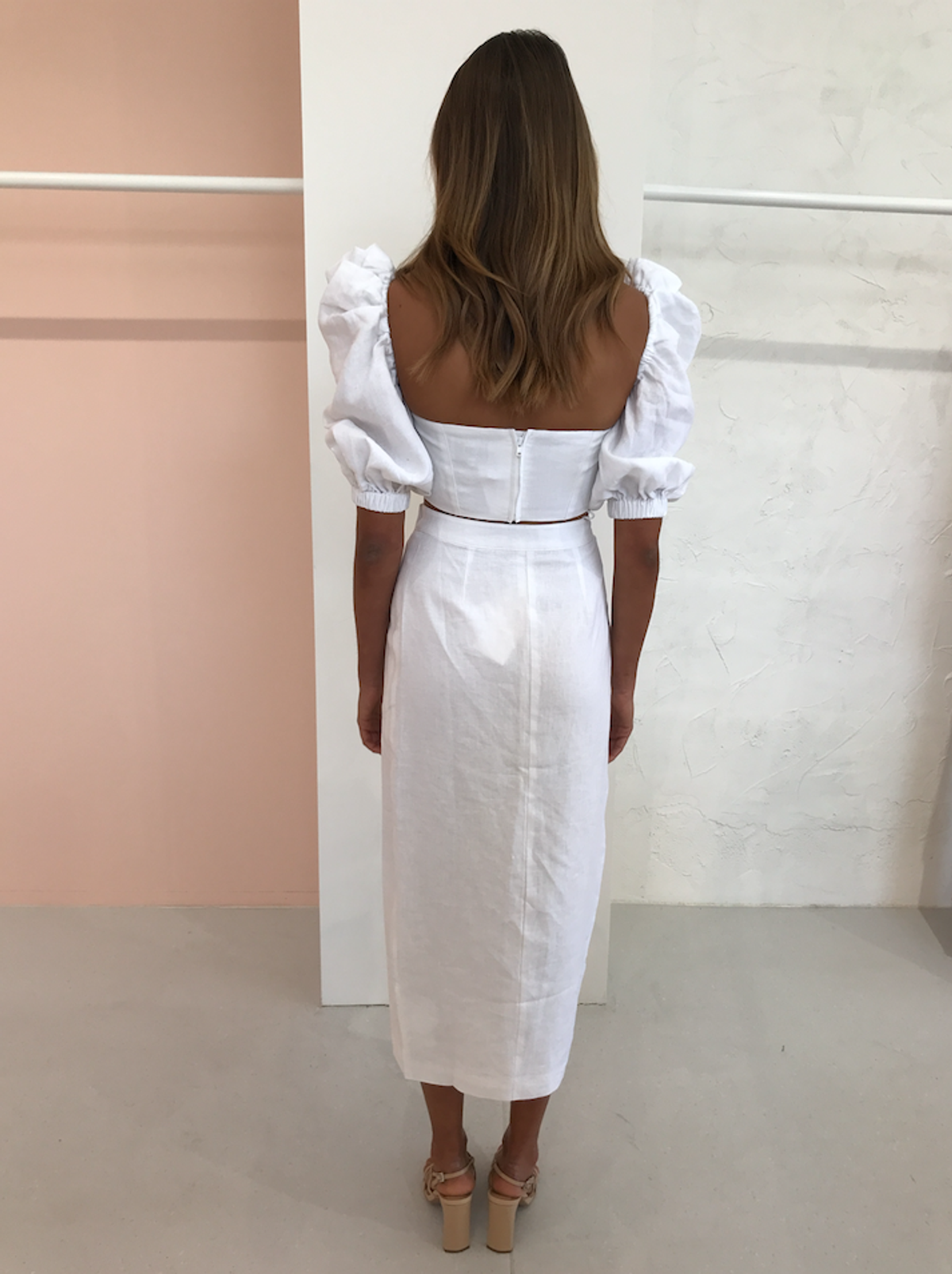 JOSLIN STUDIO HARLOW LINEN WRAP SKIRT & TOP IN OPTICAL WHITE SIZE - Image 2