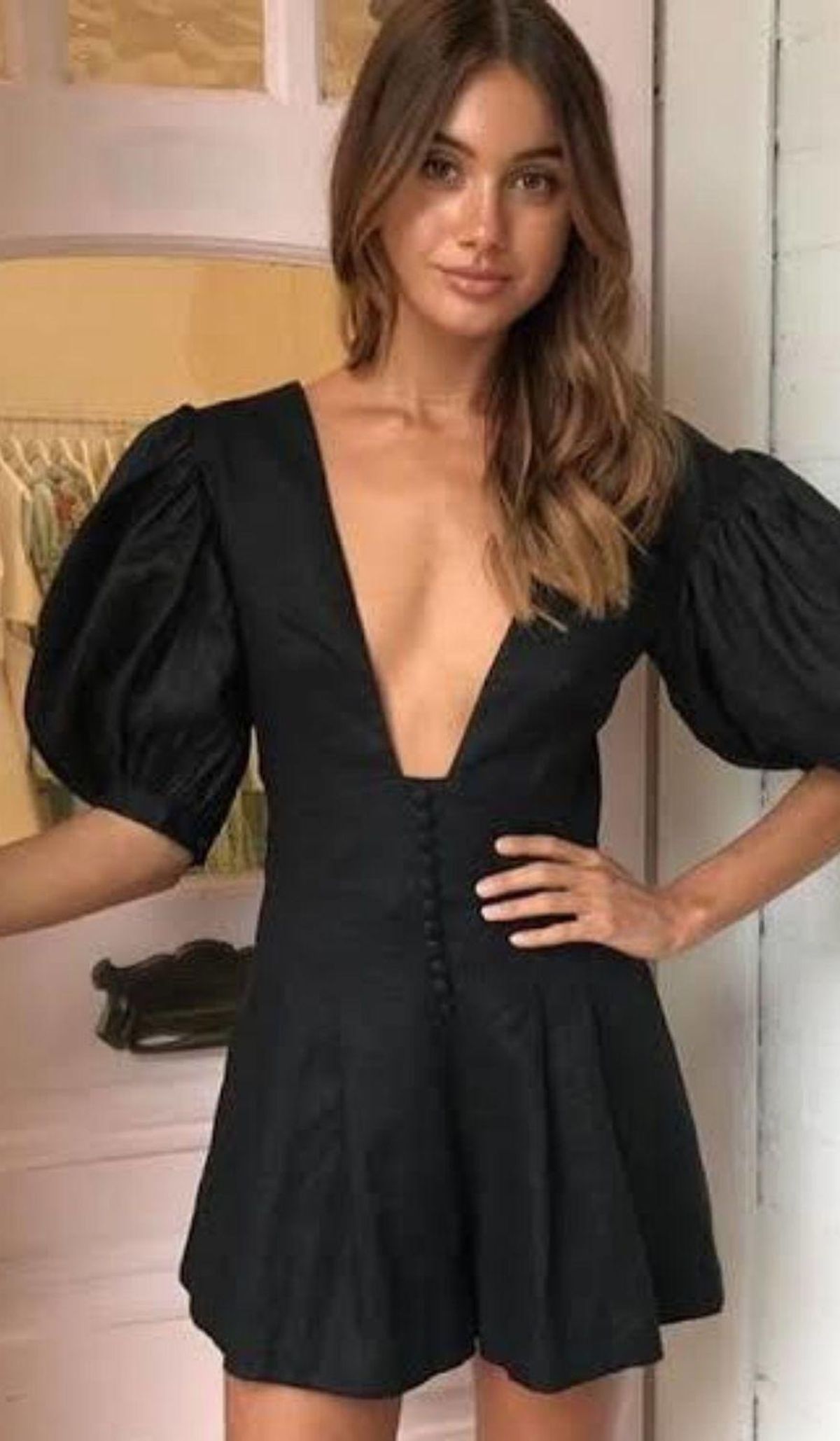 Joslin Studio Andrea Linen Playsuit Black size 6 - Image 1