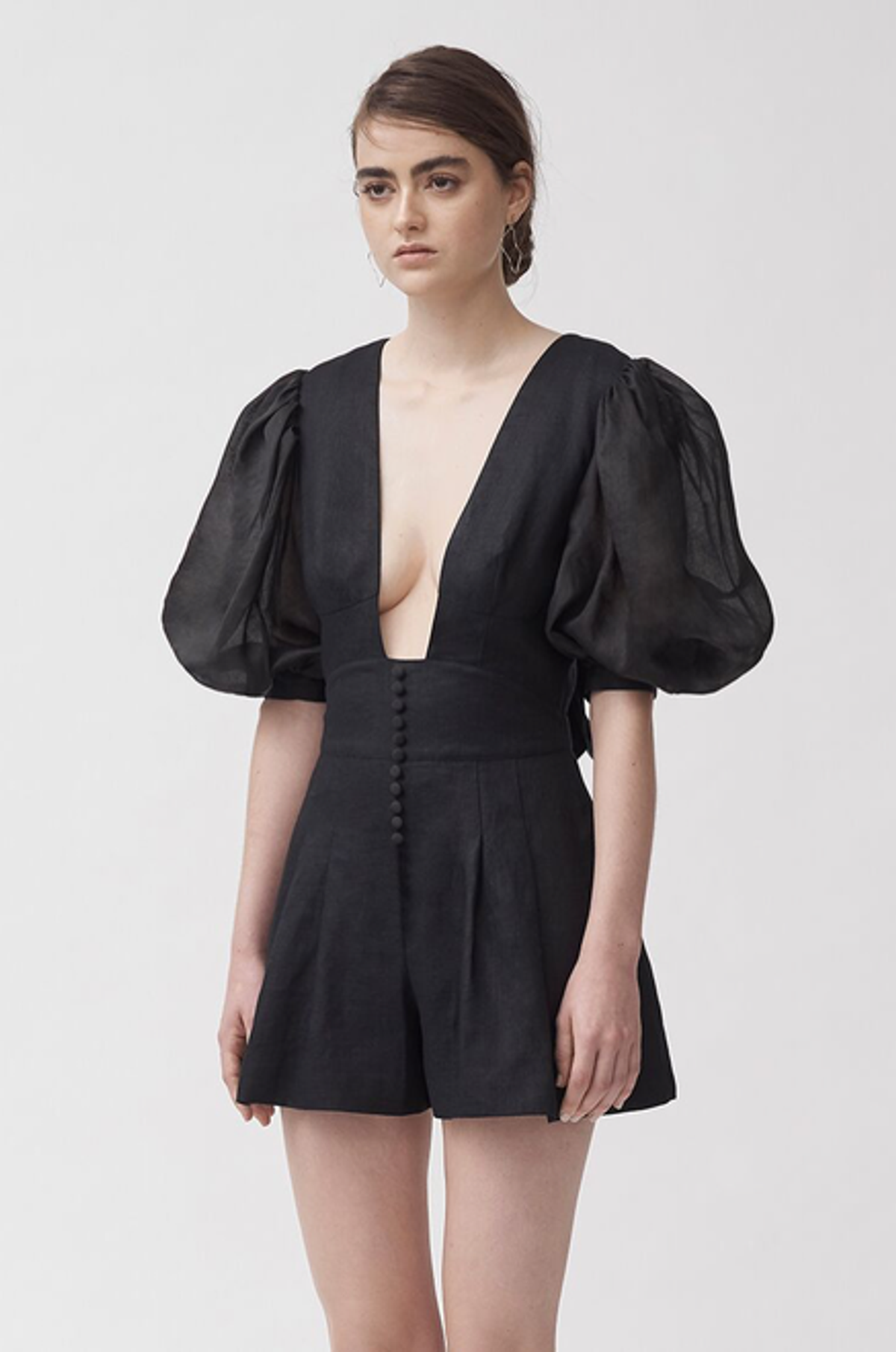 Joslin Studio Andrea Linen Playsuit Black size 6 - Image 3