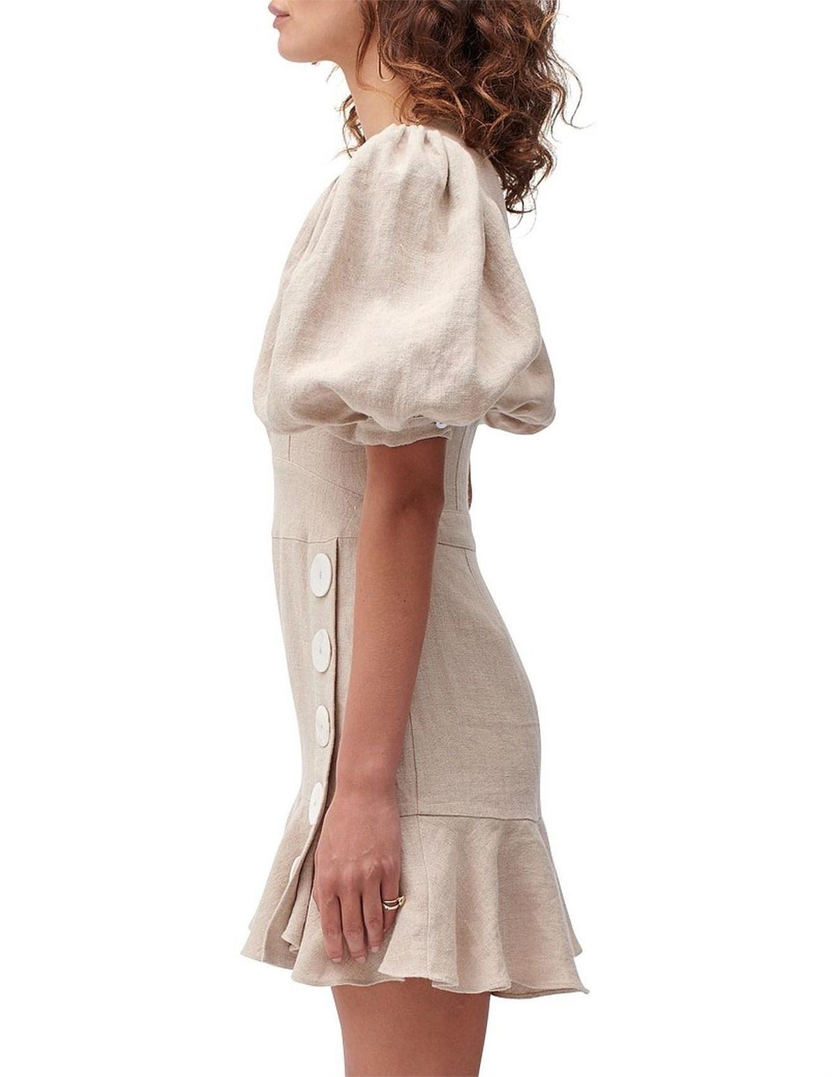 Joslin Studio Sophia Linen Canvas Dress Flax Grey Size 6 - Image 2