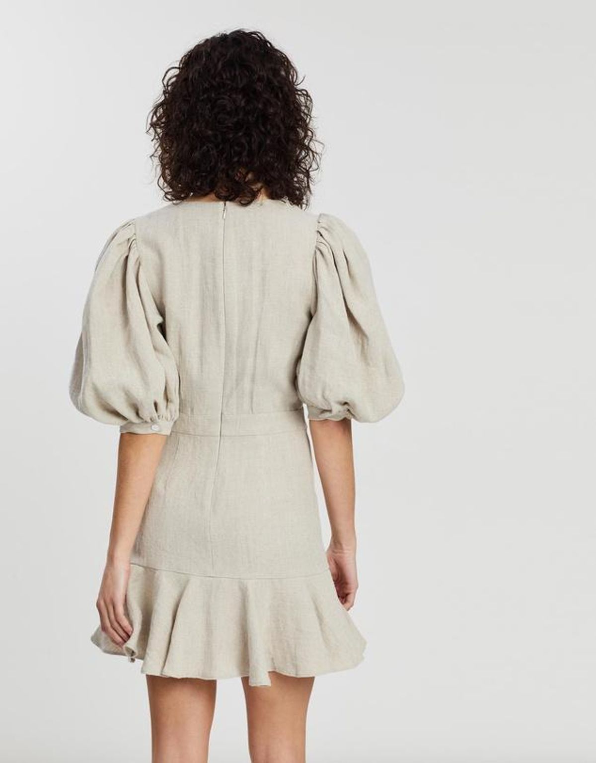 Joslin Studio Sophia Linen Canvas Dress Flax Grey Size 6 - Image 3