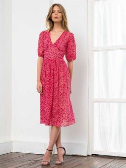 YB J'aime Geranium Silk Chelsea Dress size 10 for rent on The Volte - image 1