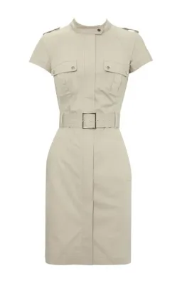 Karen Millen Tailored Safari Dress Cream Size 12 for rent on The Volte - image 2