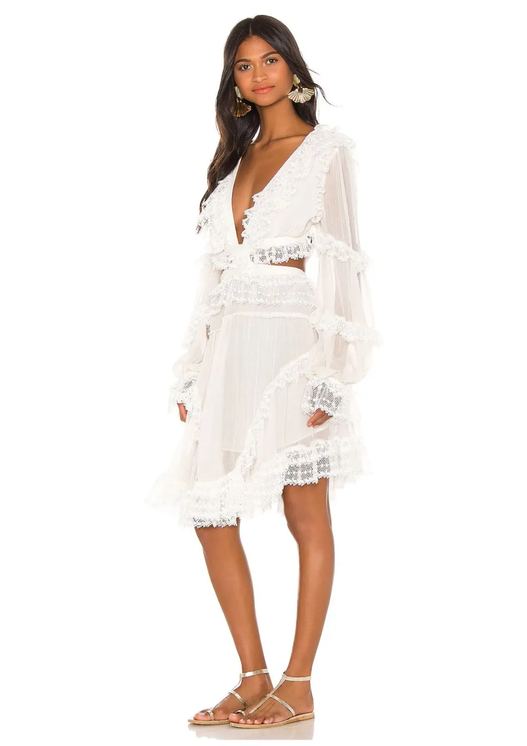 Zimmermann Suraya Cut Out Dress Ivory Size 8 for rent on The Volte - main image