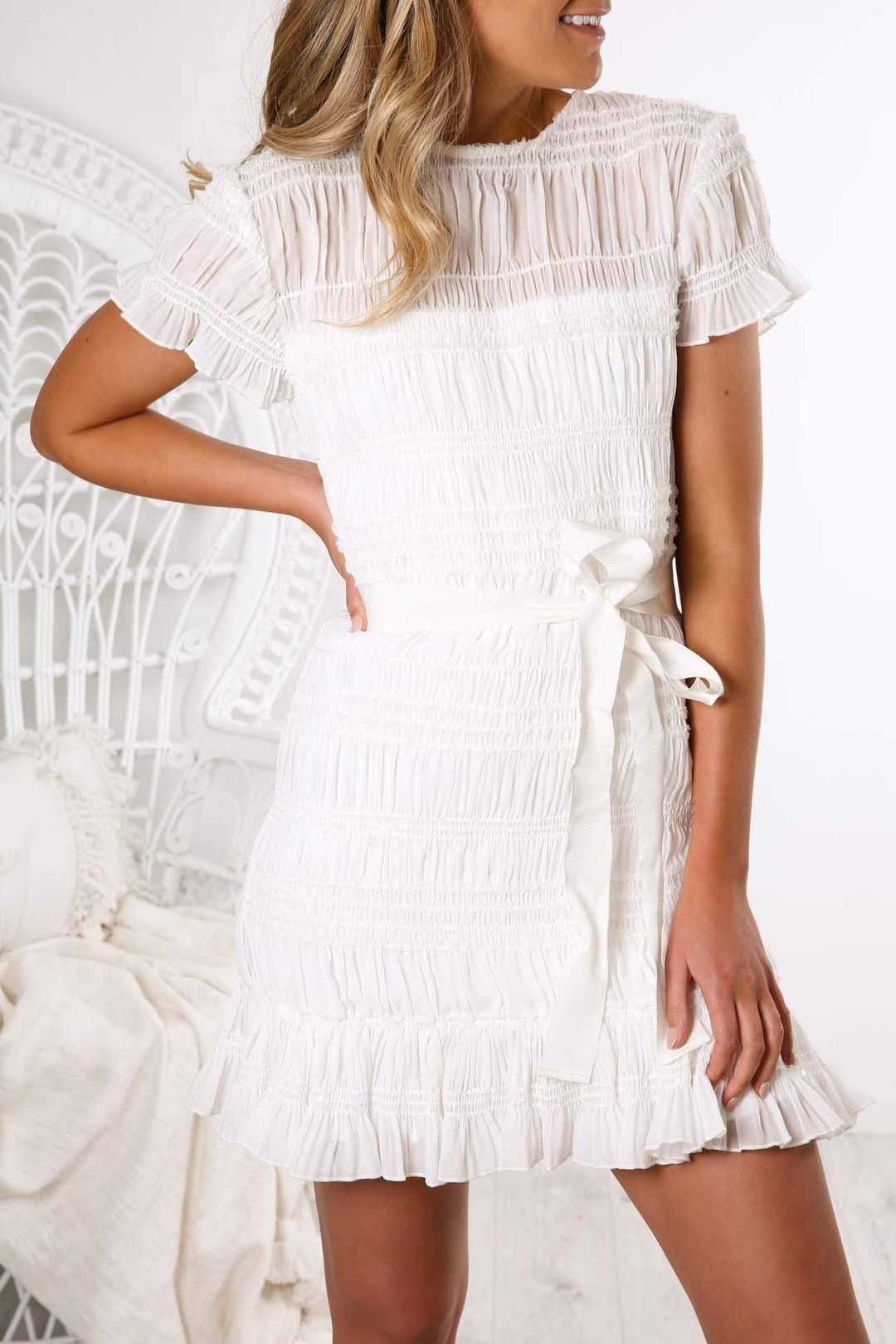 Keepsake The Label Naive Mini Dress white Size 12 for rent on The Volte - main image