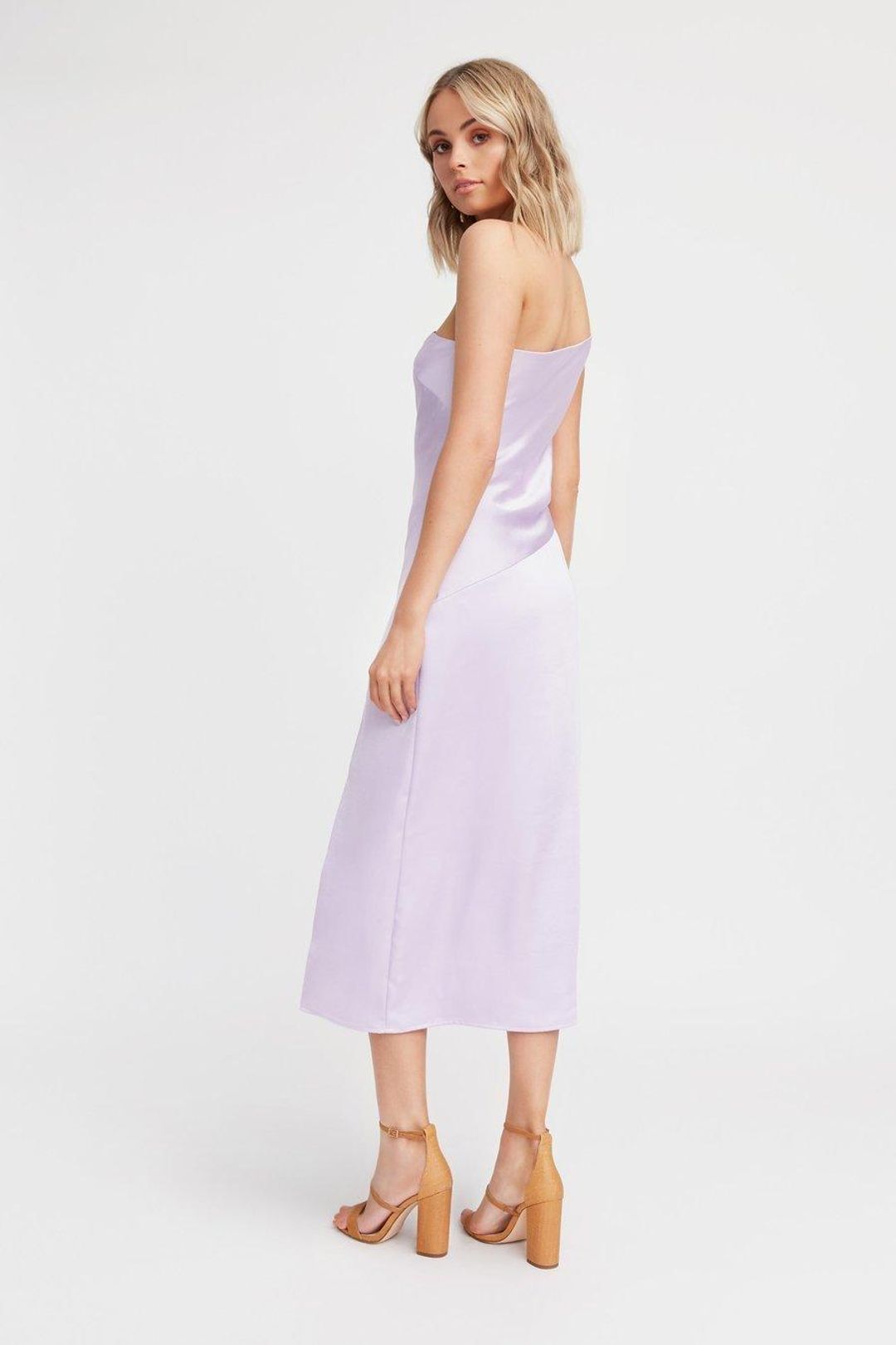 Kookai Como Lilac One Shoulder Dress purple Size 10 for rent on The Volte - main image
