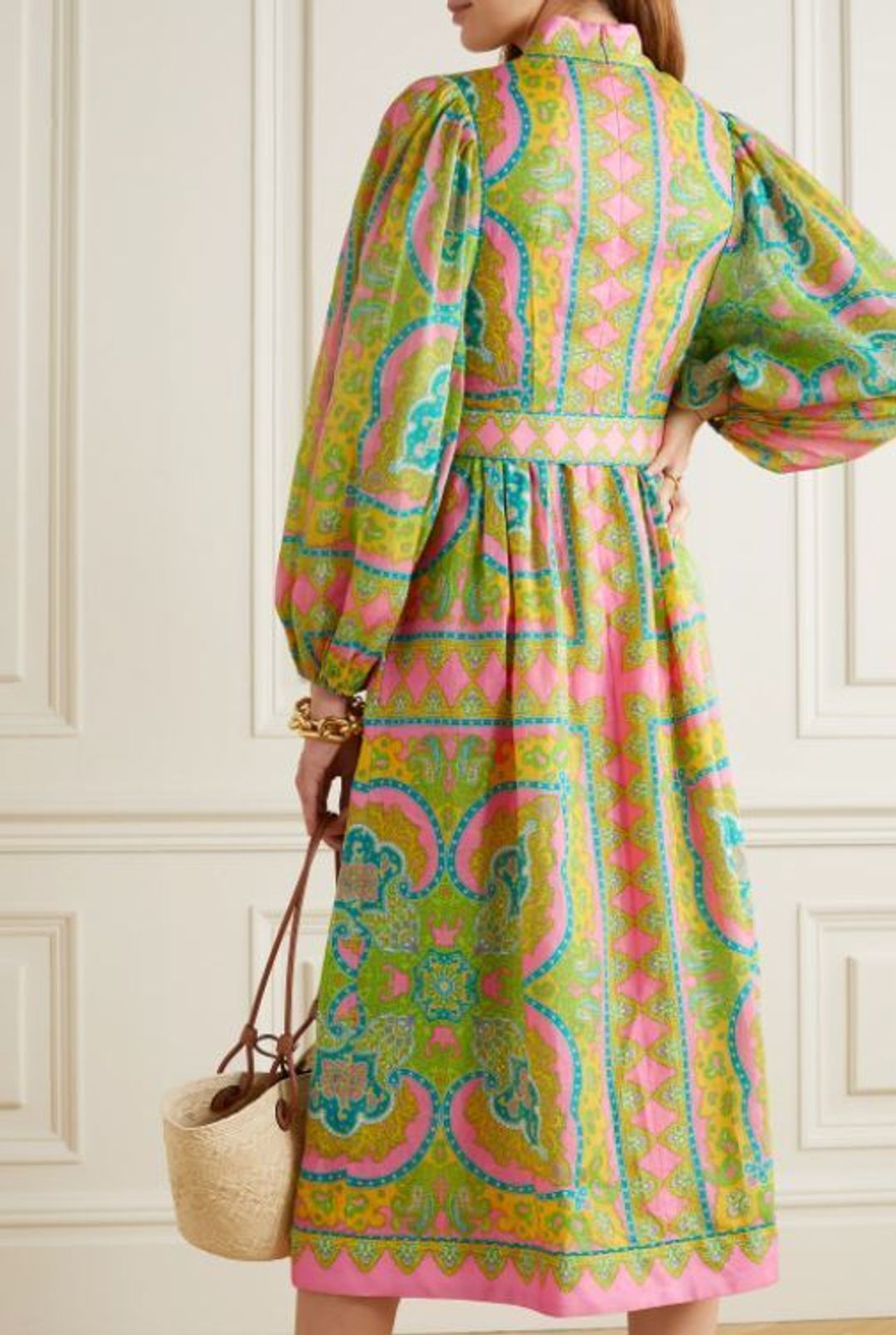 Zimmermann Estelle Buttoned Midi Dress Print Size 2/AU 12 for rent on The Volte - main image