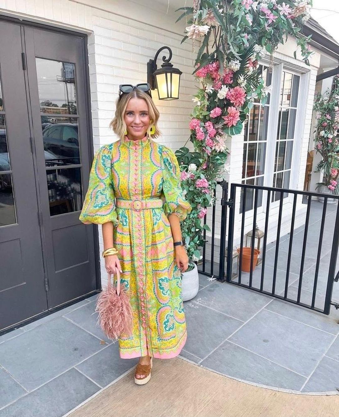 Zimmermann Estelle Buttoned Midi Dress Print Size 2/AU 12 for rent on The Volte - main image