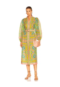 Zimmermann Estelle Buttoned Midi Dress Print Size 2/AU 12 for rent on The Volte - image 1