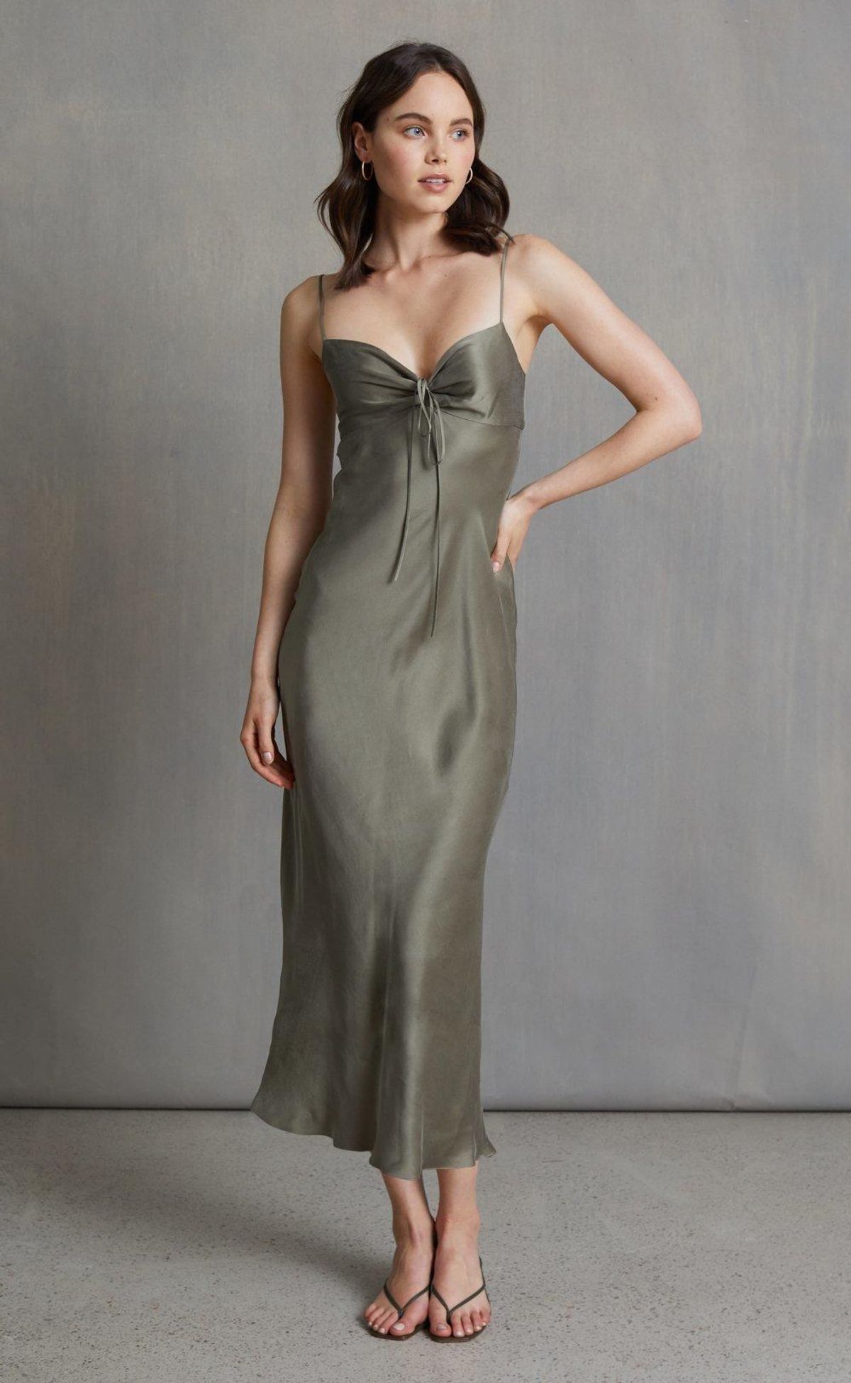 Bec & Bridge, Classic silk tie midi dress, size 12 - Image 1
