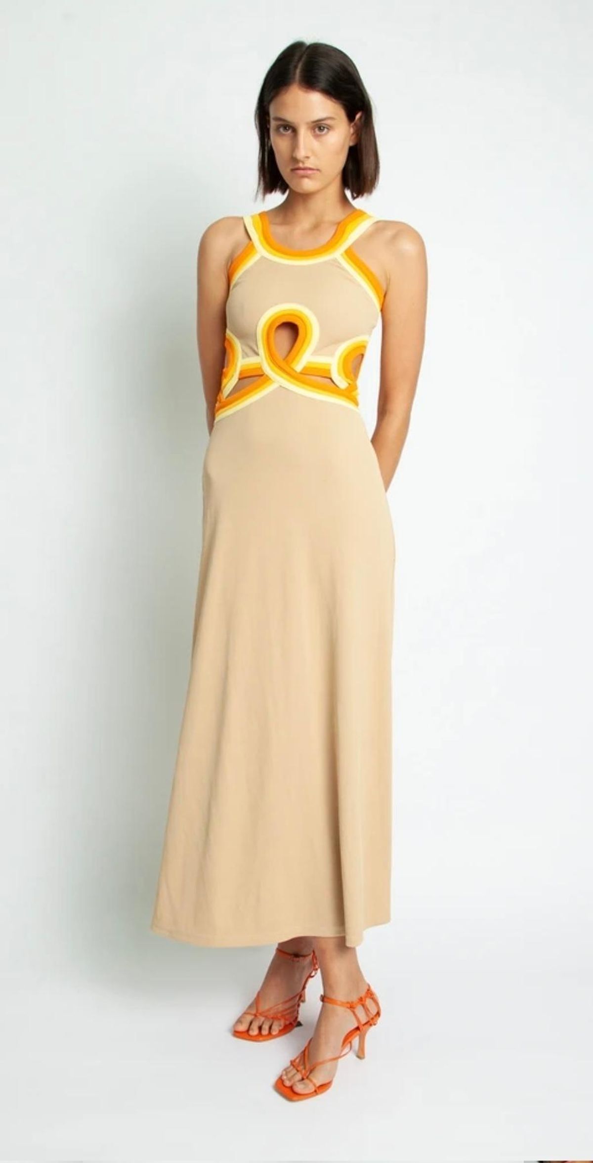 Christopher Esber Looped Verner Bind Multi Strapped Dress Print Size 8 - Image 1