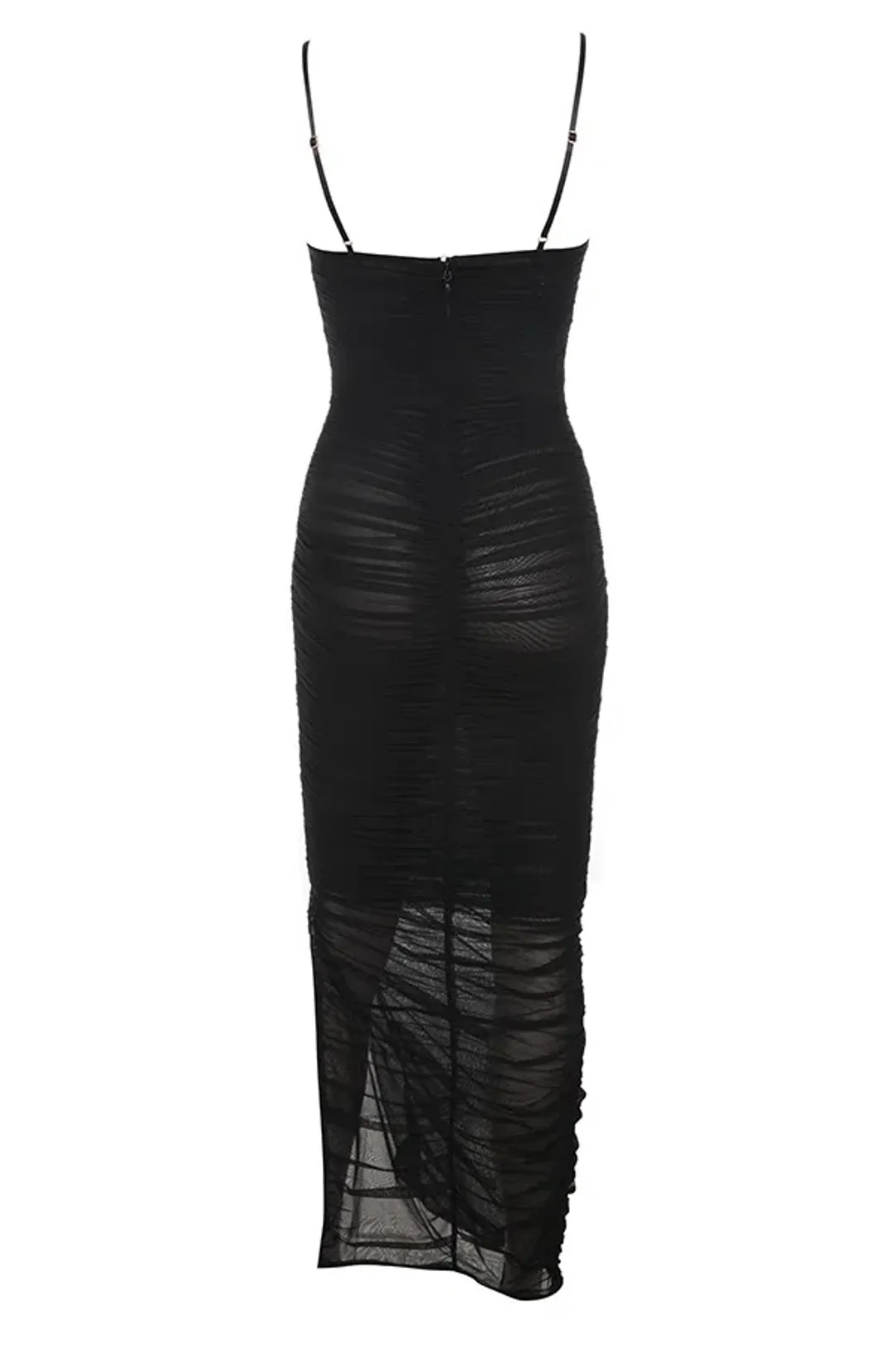 House of CB Fornarina Organza Mesh Maxi Dress Black Size 12 for rent on The Volte - main image