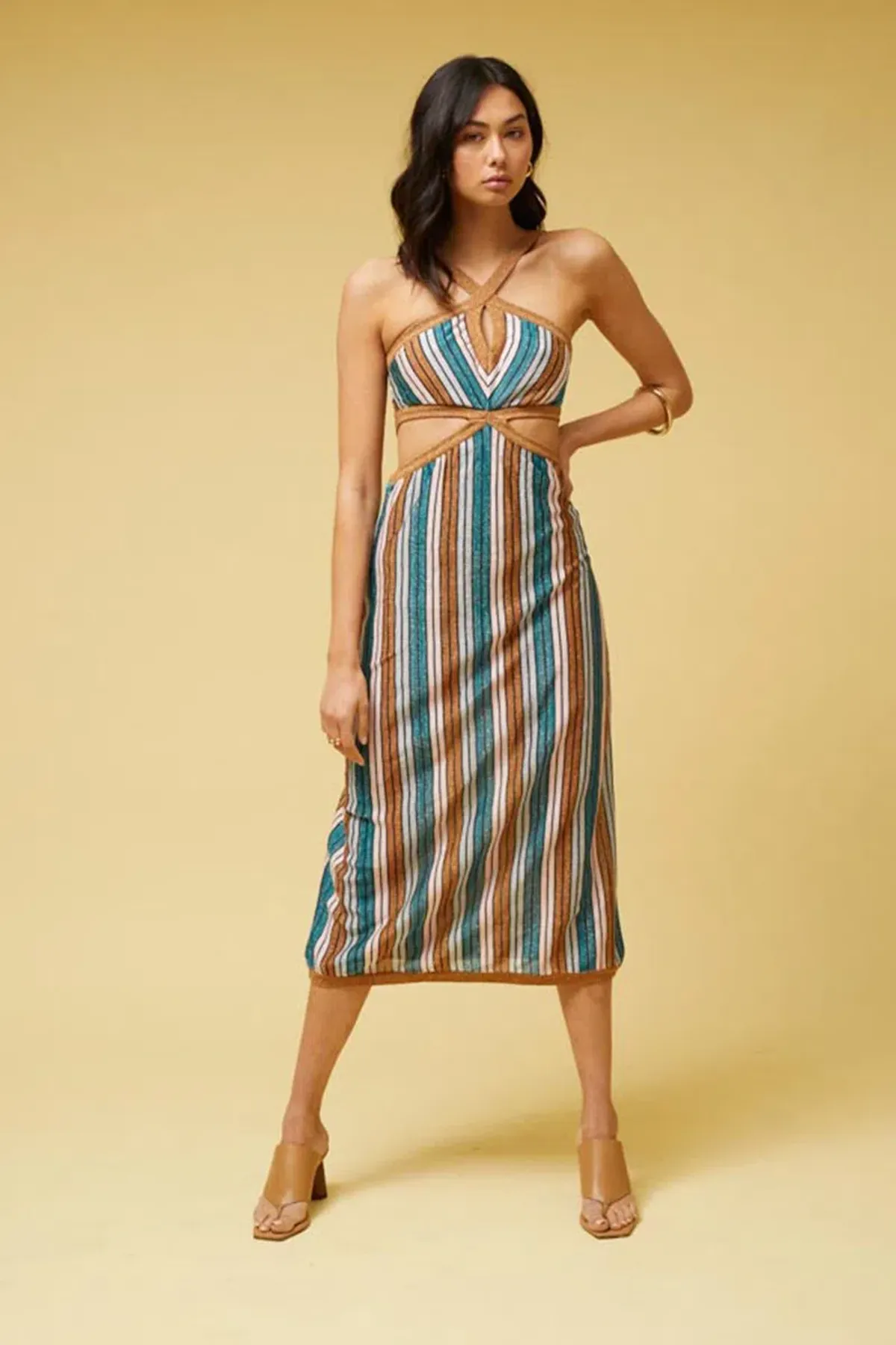 Suboo Lolita Knit Keyhole Midi Dress Metallic Size XS / AU 6 for rent on The Volte - main image