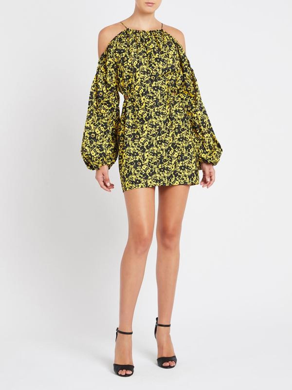 Camilla and Marc Monet Mini Dress Print Yellow Size 8 - Image 1
