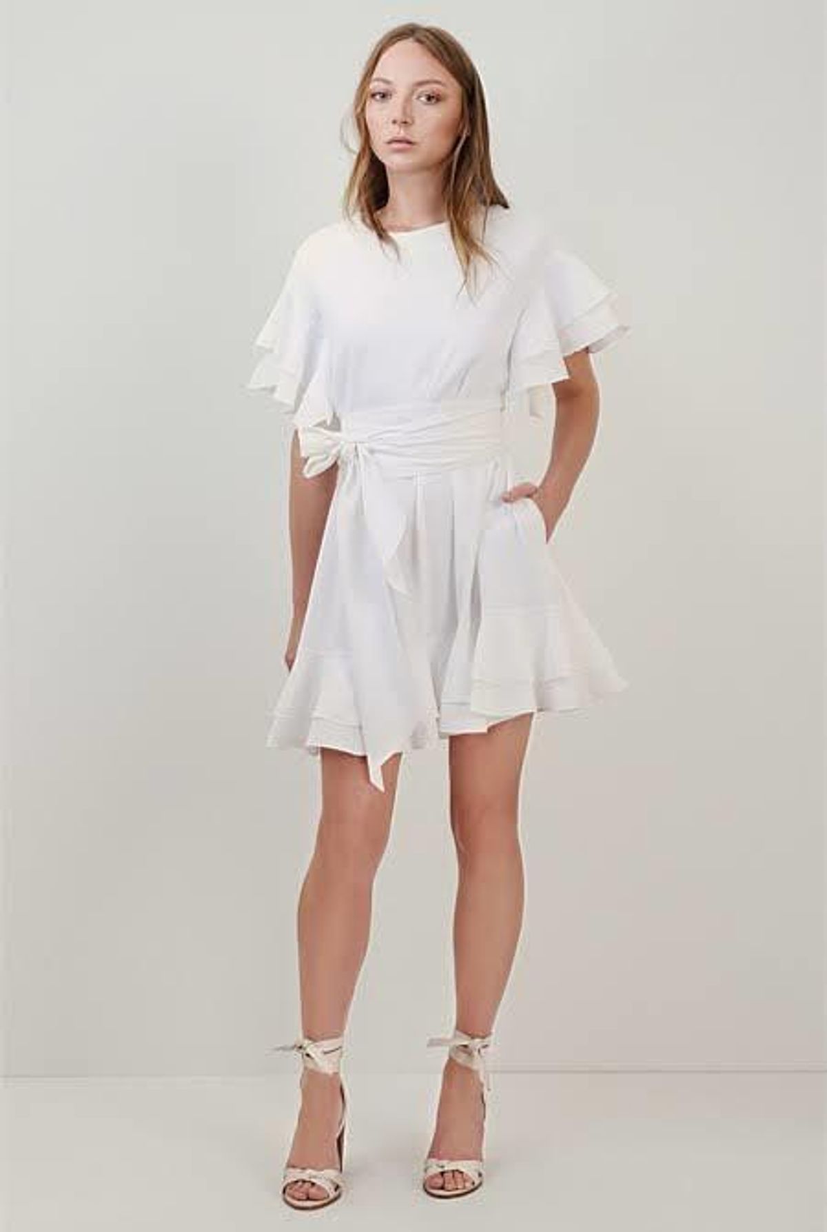 Country Road Ruffle Swing Dress White Size 8 for rent on The Volte - main image