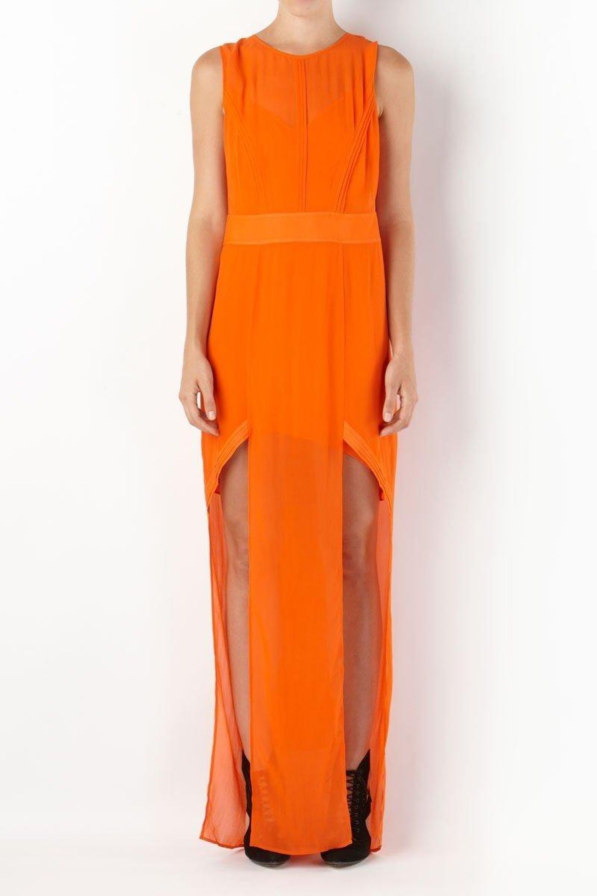 Sass and Bide Sheers Orange Silk Dress Size 10 for rent on The Volte - main image