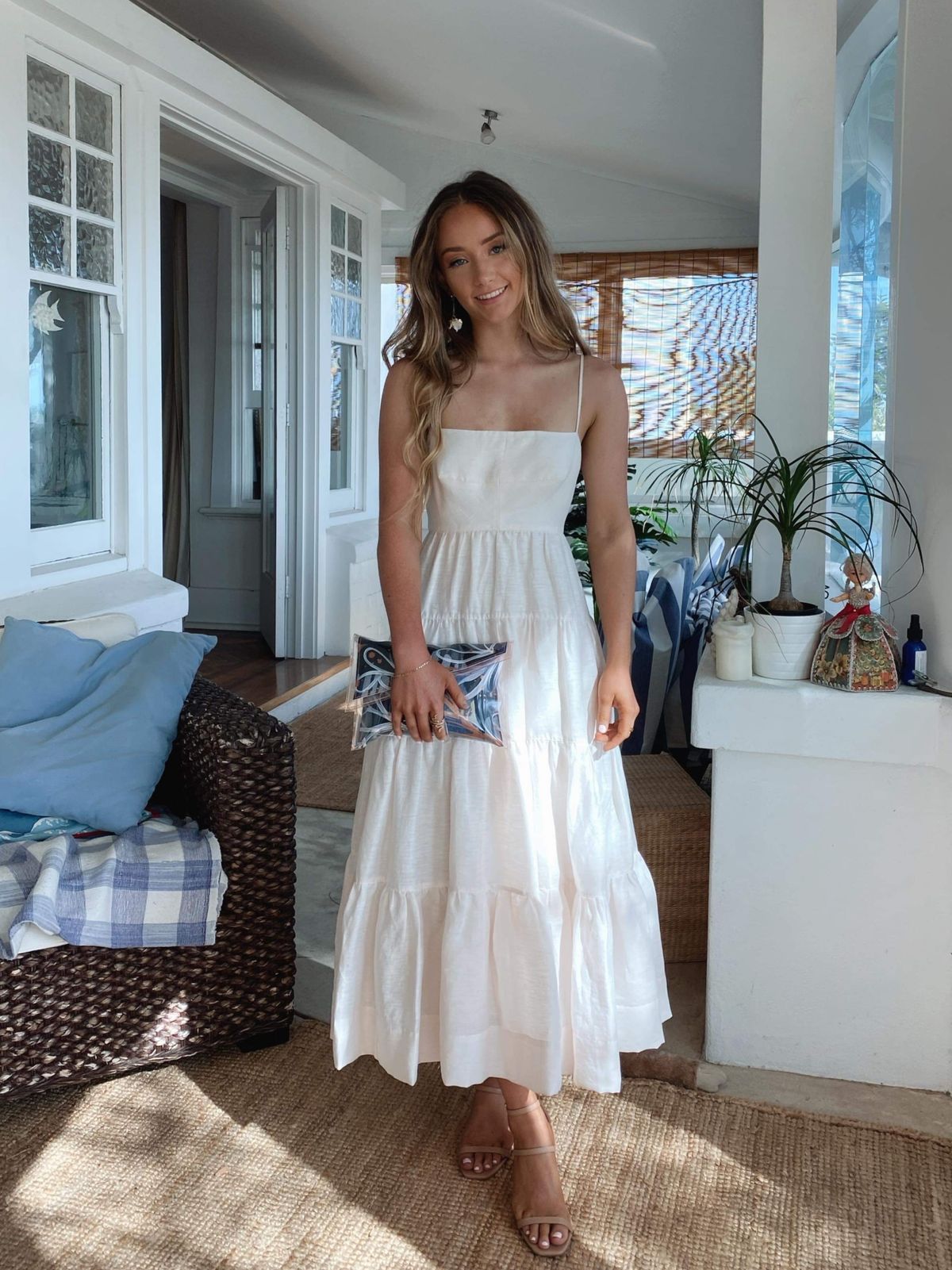 Shona Joy Elsa Tiered Midi Dress White NOT AVAILABLE - Image 2