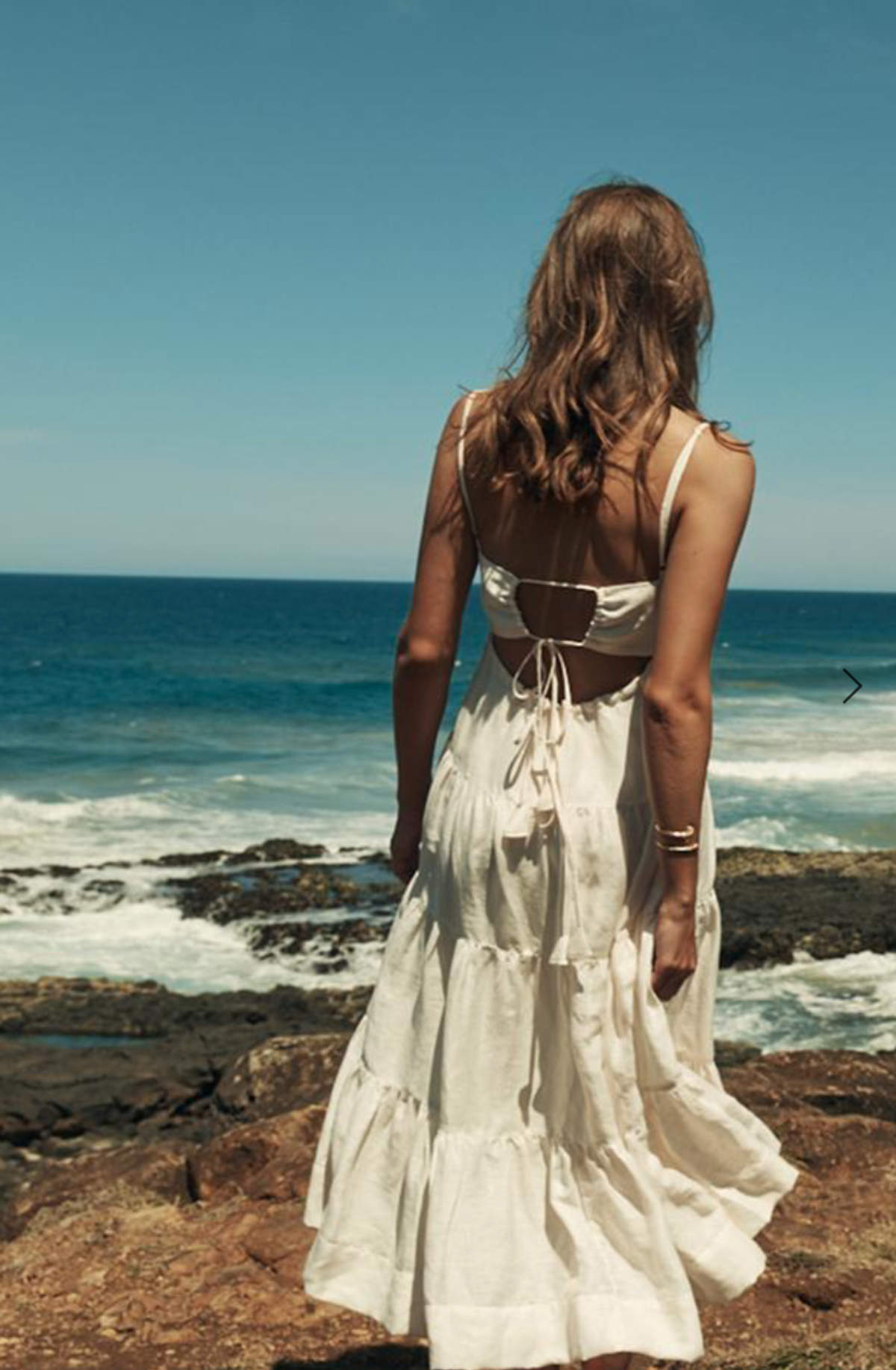 Shona Joy Elsa Tiered Midi Dress White NOT AVAILABLE - Image 3