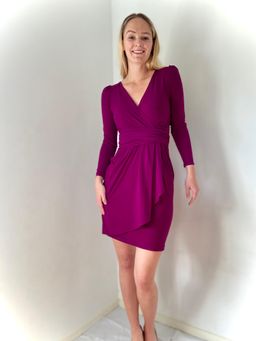 Sacha Drake Faux Wrap Dress Purple Size 10 for rent on The Volte - image 1