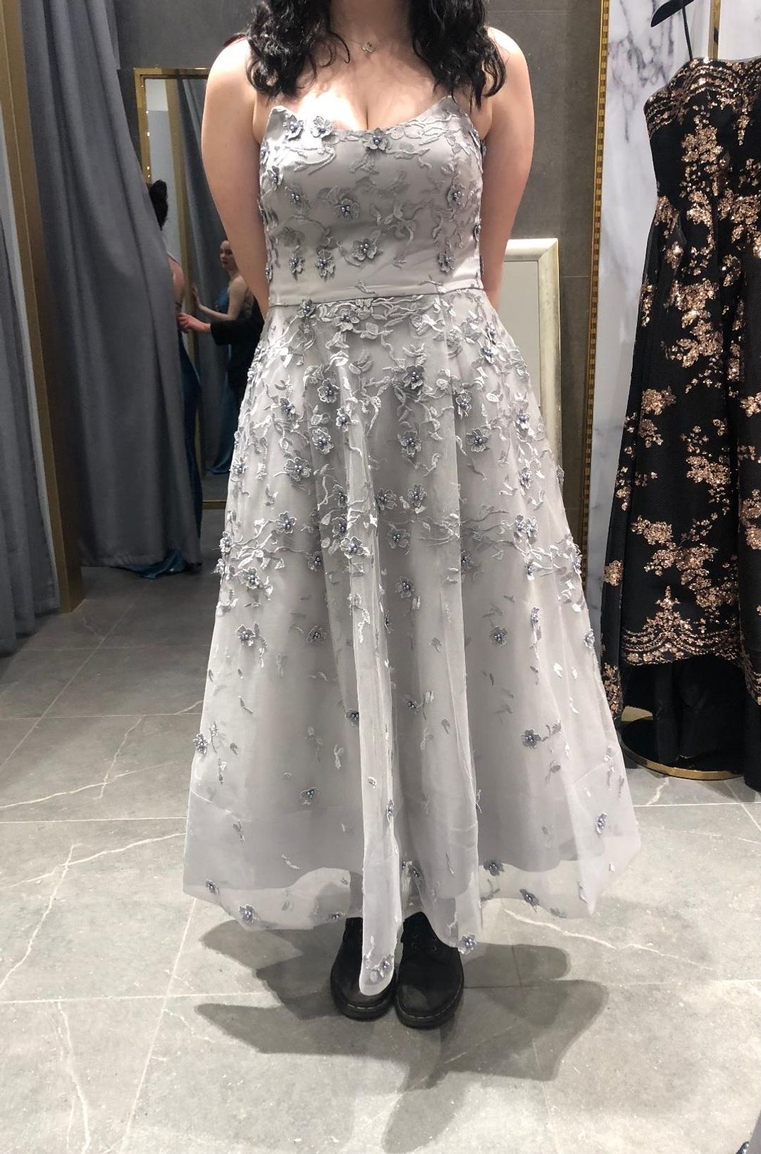 Bariano Strapless Lace Ballgown Gown Size 14 for rent on The Volte - main image