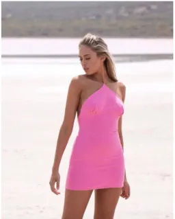 Natalie Rolt Poppy Mini Dress pink for rent on The Volte - image 2