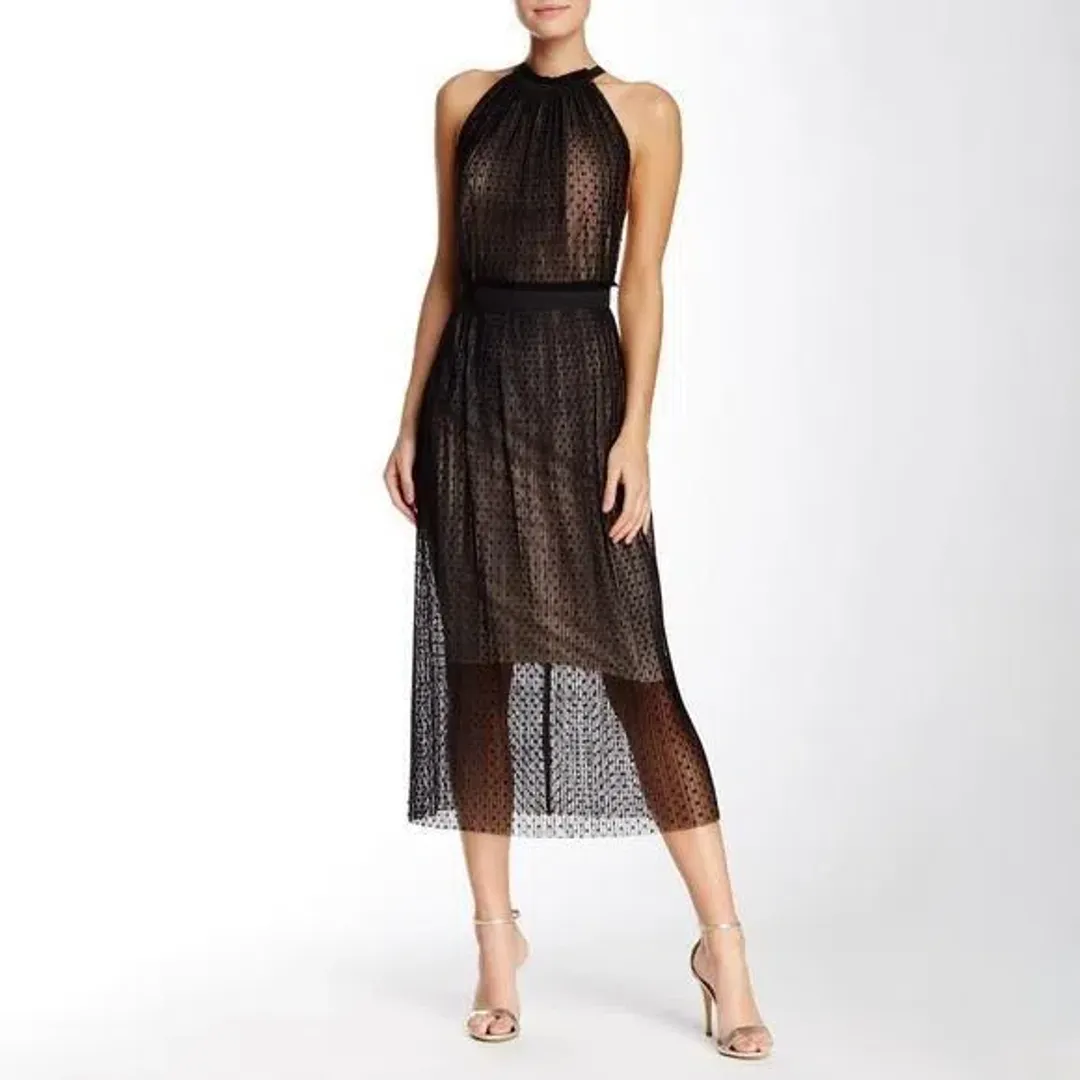 Bec & Bridge Halter Pompette Midi Dress Black Size AU 6 for rent on The Volte - main image