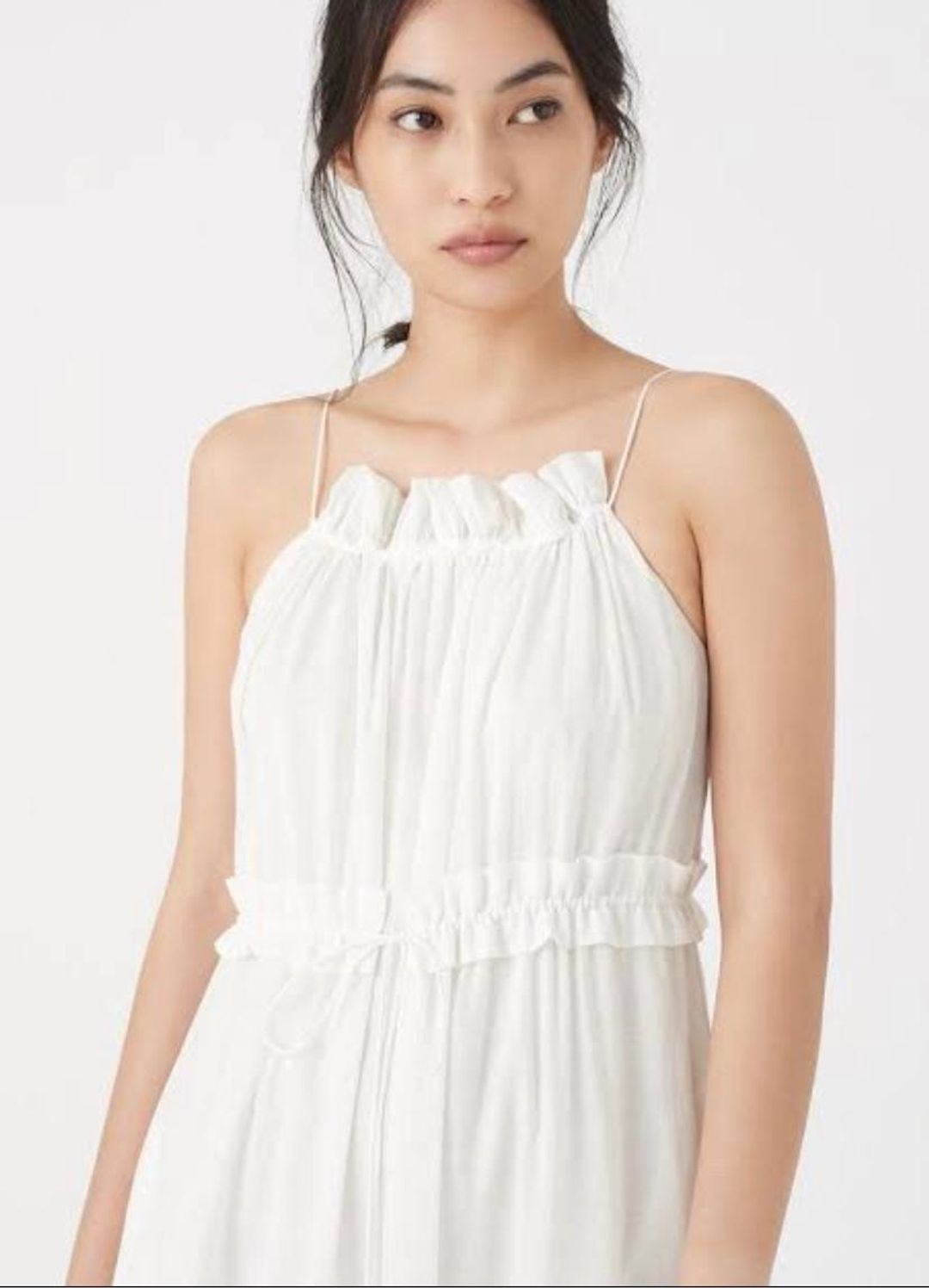 Aje Banksia Tiered Maxi Dress White Size 6 for rent on The Volte - main image