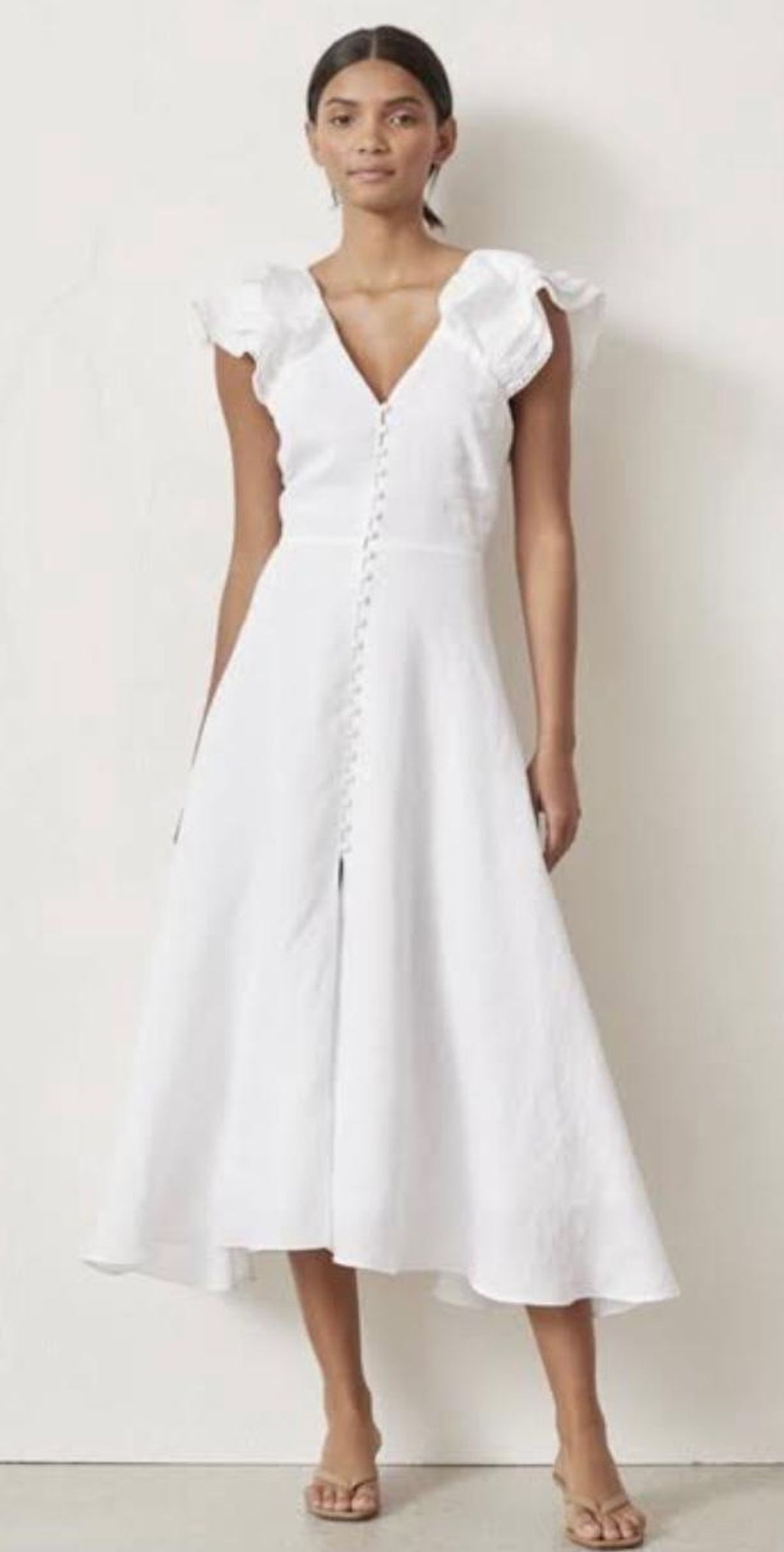Bec & Bridge La Fontelina Linen Dress White Size 6 for rent on The Volte - main image