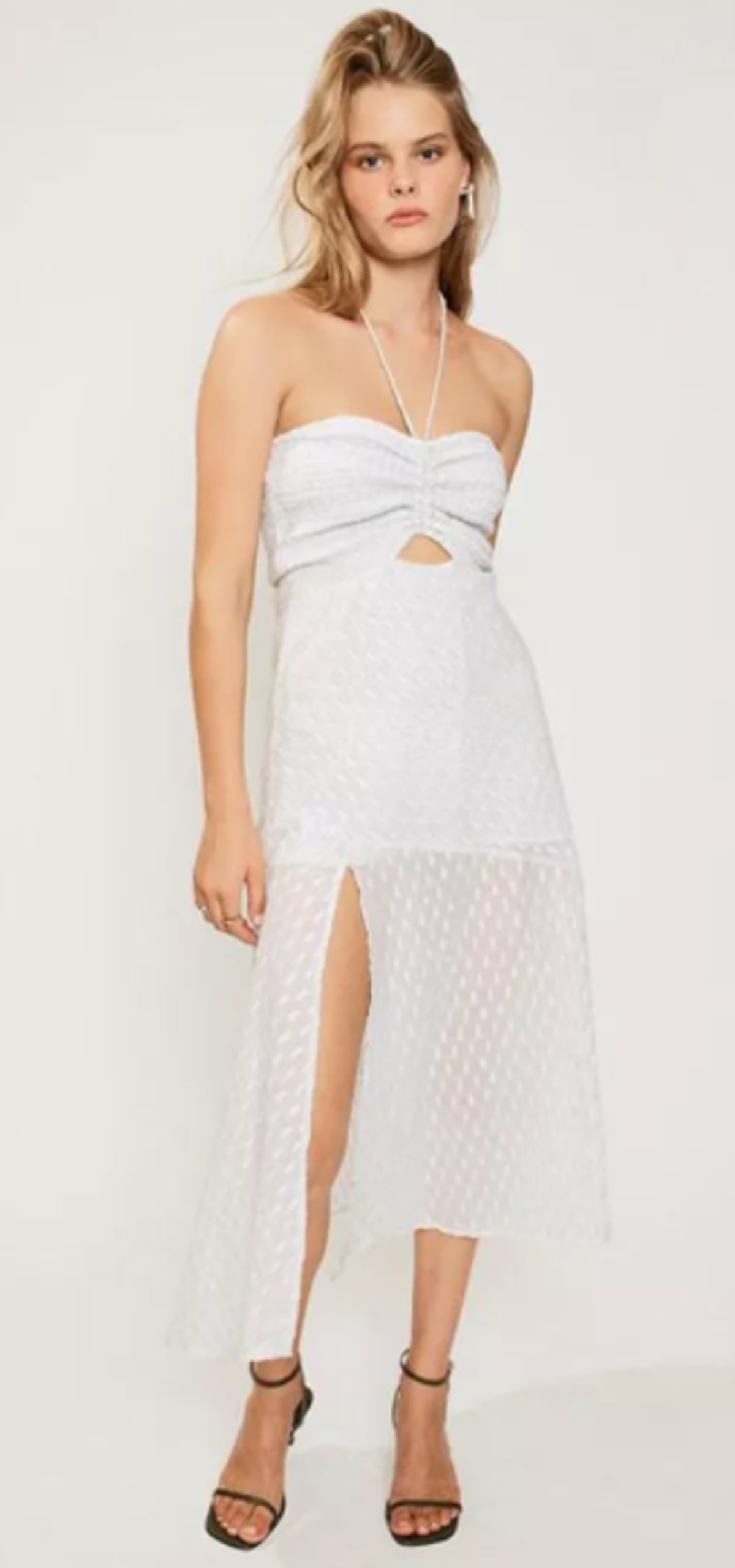 Suboo Verse Shirred Strapless Dress White Size 6 - Image 3