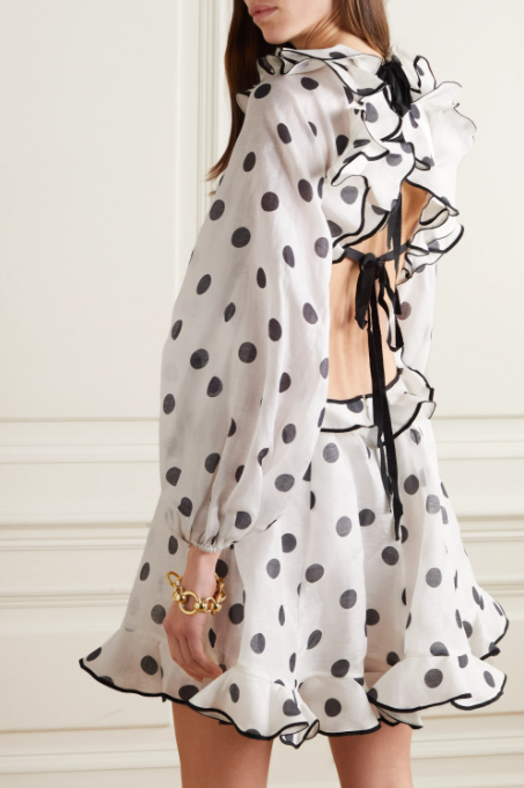 Zimmermann Lovestruck Polka Dot Mini Dress Print Size 6 for rent on The Volte - main image