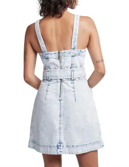 Aje Crafted Sleeveless Denim Mini Dress Acid Wash Size 6 for rent on The Volte - image 2