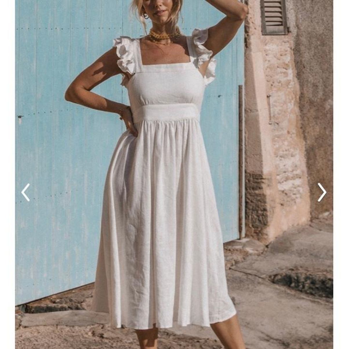 Spell Darling Frill Sleeve Dress White Size 12 for rent on The Volte - main image