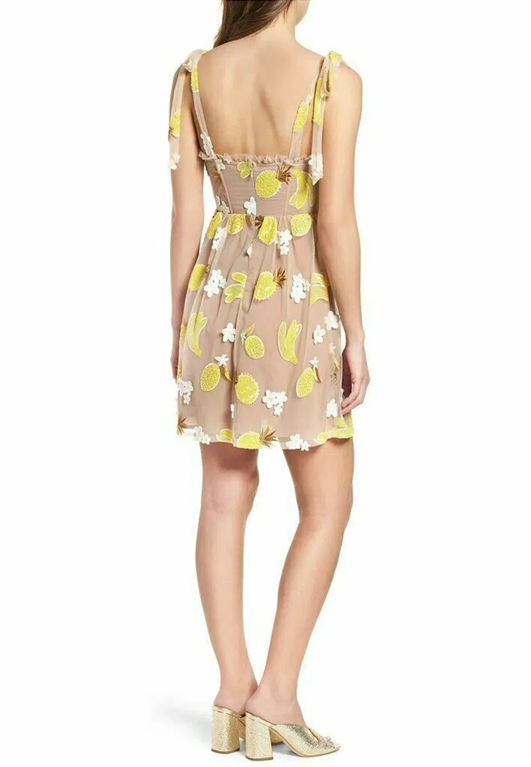 For Love & Lemons Fruit Punch Mini Dress Sequin Print Size 12 for rent on The Volte - main image