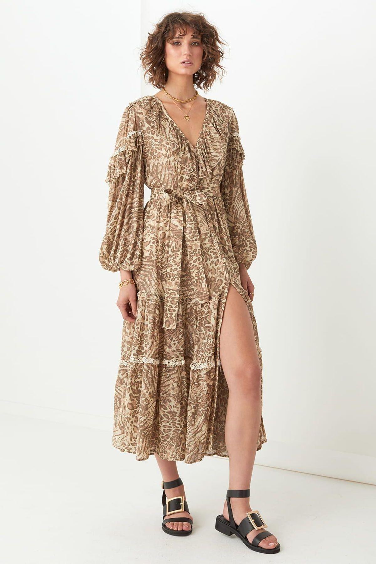 Spell Leopard Ada Gown Print Size 12 - Image 1