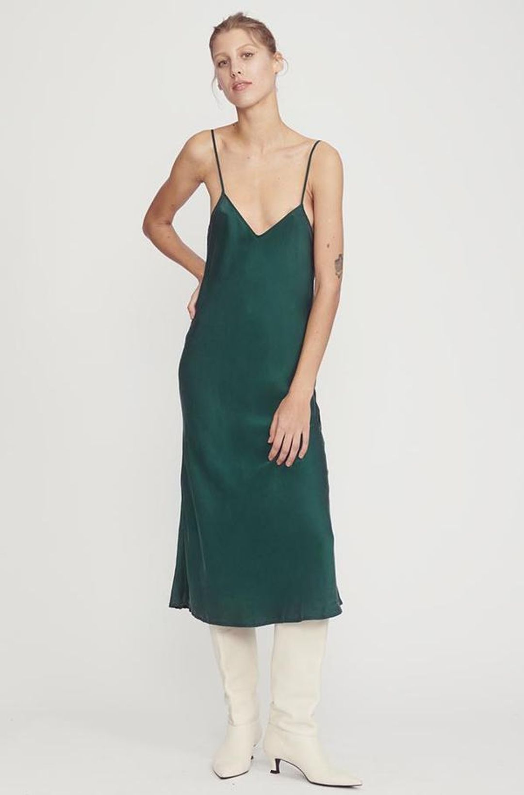 Silk Laundry 90’s Slip Dress Green Size 8 for rent on The Volte - main image