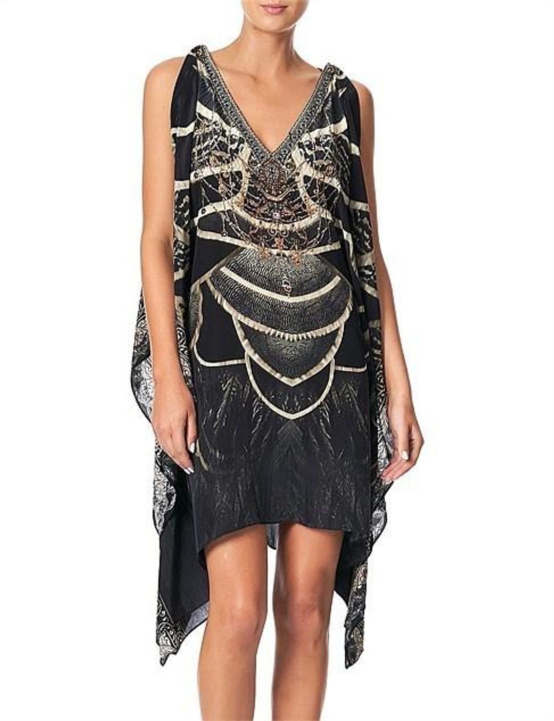 Camilla Under A Full Moon Kaftan with Button Up Sleeves Print Size 12 for rent on The Volte - main image