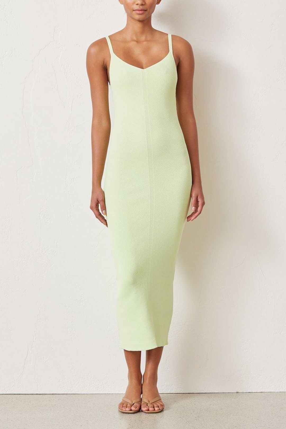 Bec and Bridge Citrus Club Knit Midi Dress Green Size for rent on The Volte - main image