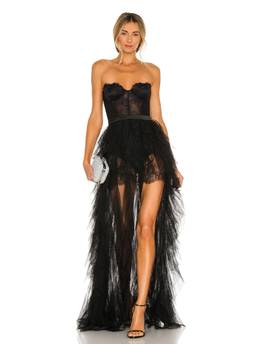 For Love & Lemons Bustier Gown Black Size 8 for rent on The Volte - image 1
