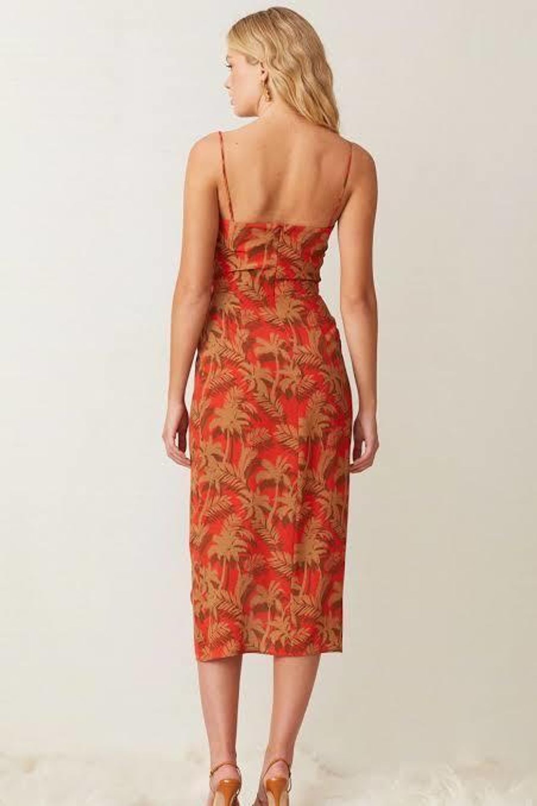 Bec & Bridge Shady Palm Midi Dress Print Size 6 for rent on The Volte - main image
