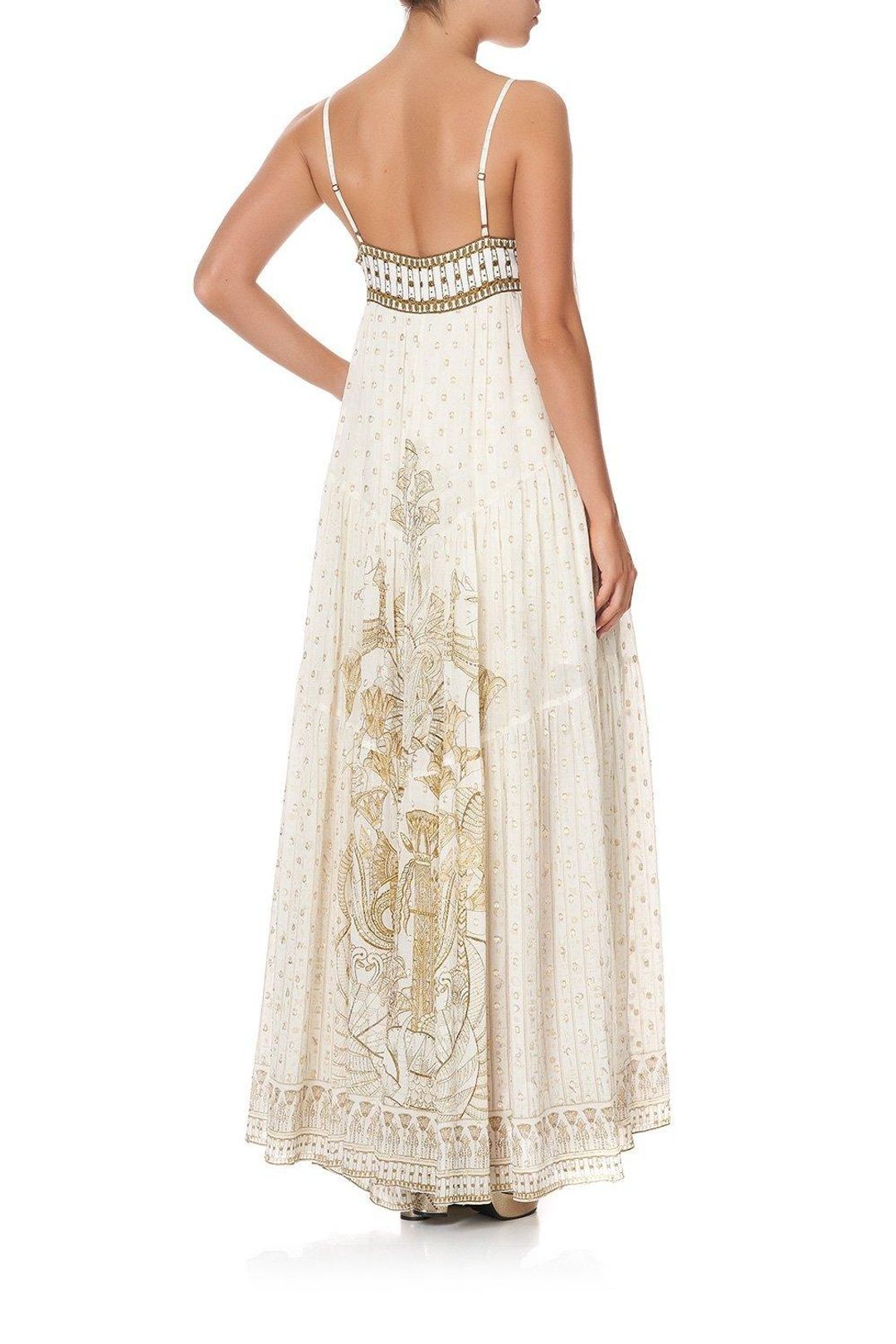 Camilla The Queens Chamber Lace Up Front Panel Dress Print Size 6 for rent on The Volte - main image