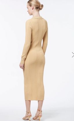Manning Cartell Long Sleeve Knit Midi Dress Yellow Size 4 for rent on The Volte - image 2