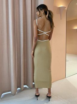 Bec and Bridge Coyote Midi Dress Camel Size 6 for rent on The Volte - image 6