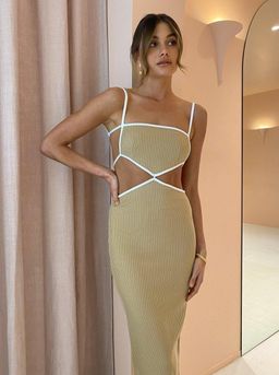 Bec and Bridge Coyote Midi Dress Camel Size 6 for rent on The Volte - image 2