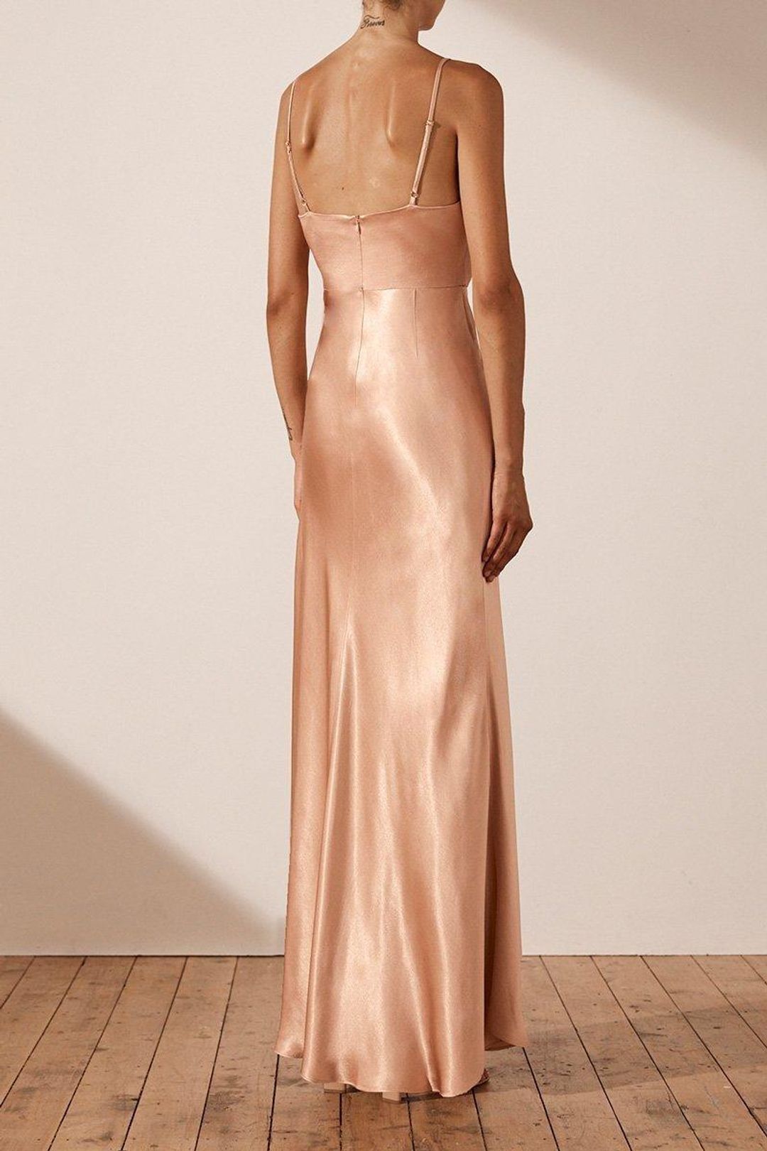 Shona Joy La Lune Lace Back Maxi Dress Blush Size 6 for rent on The Volte - main image