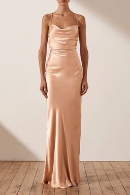 Shona Joy La Lune Lace Back Maxi Dress Blush Size 6 for rent on The Volte - image 1
